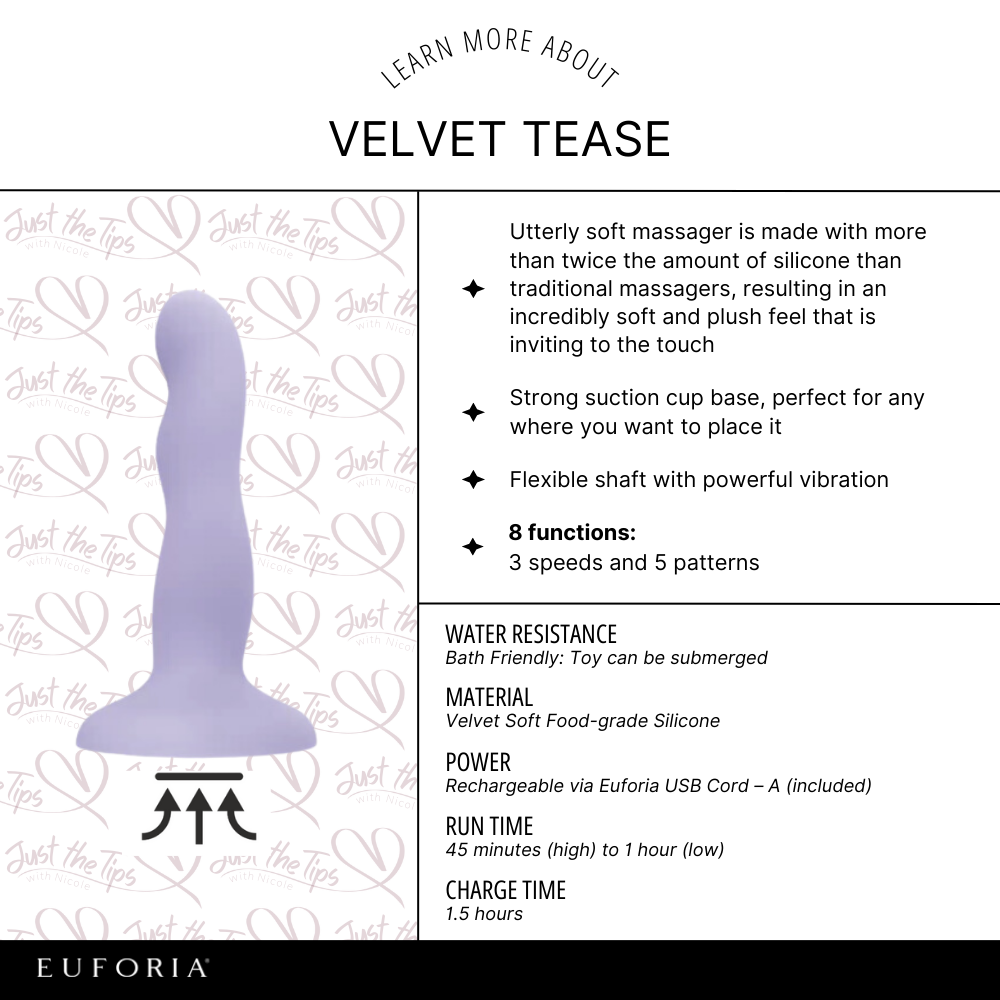 Velvet Tease, Bedroom Toy by Euforia - shown in product photo, available at Just The Tips with Nicole