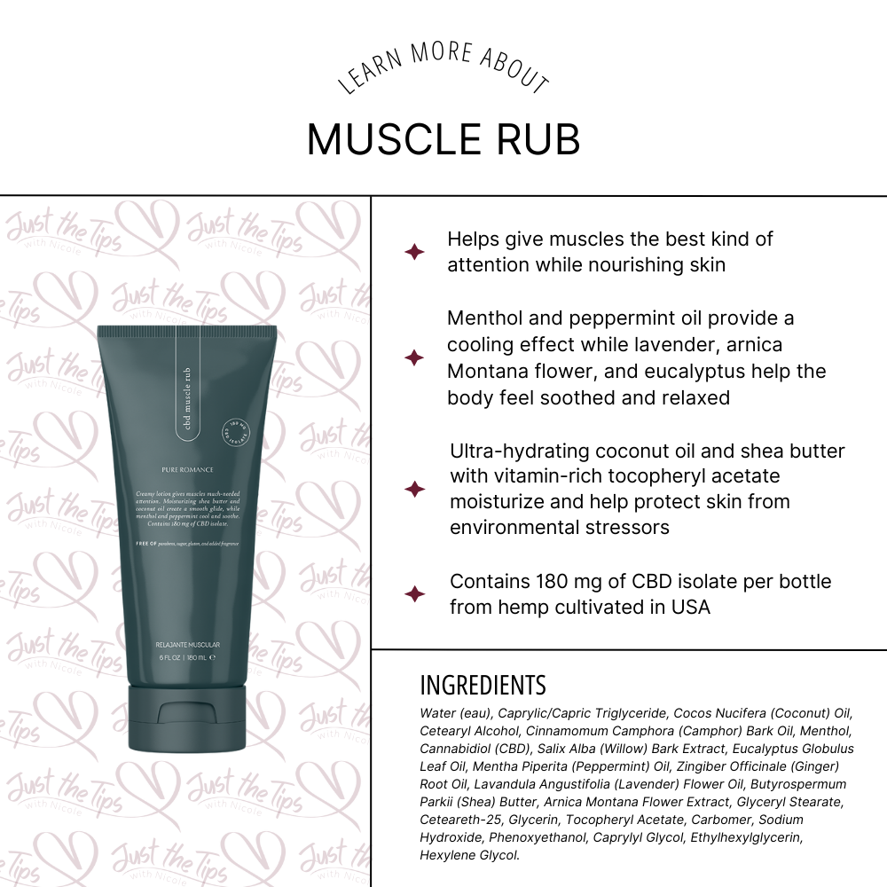 Muscle Rub, Bath & Body by Euforia - shown in product photo, available at Just The Tips with Nicole