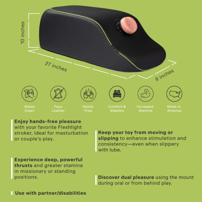 A black On a Mission bedroom furniture by Liberator against a green background showing the description and dimensions.