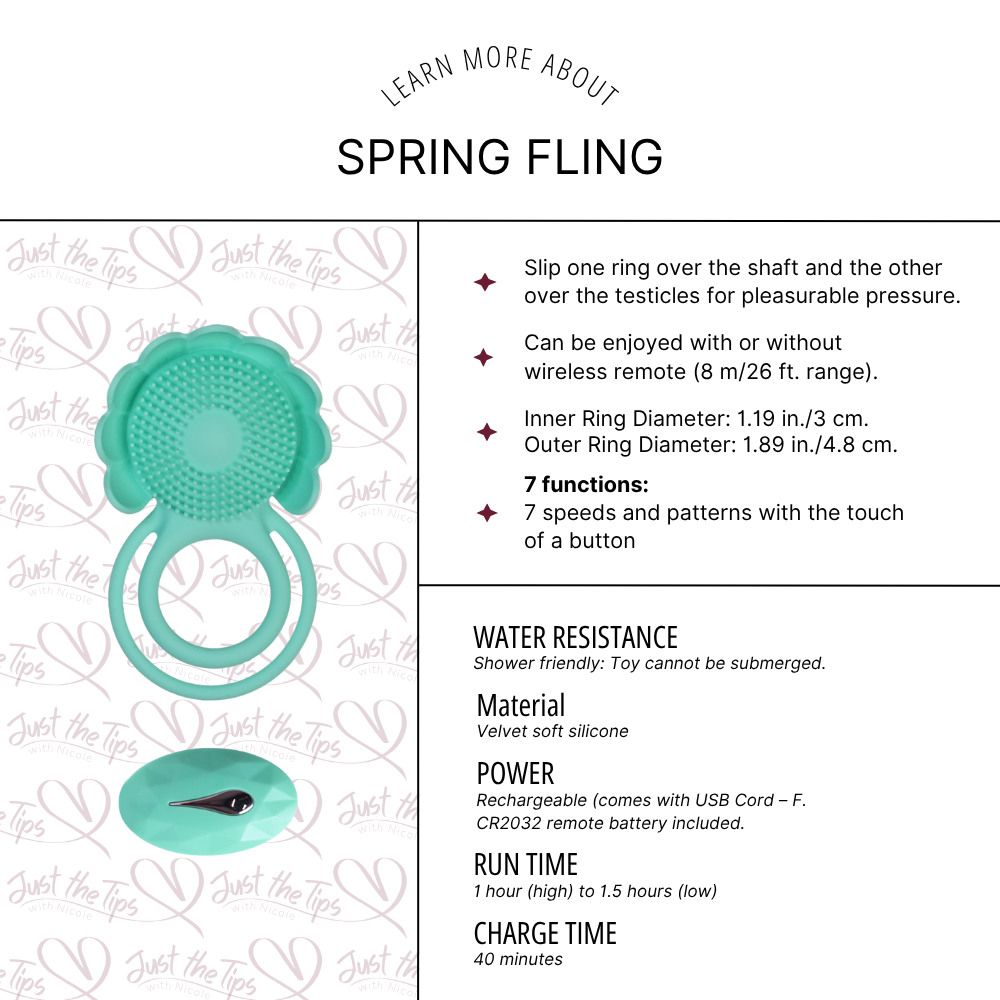 Spring Fling, Bedroom Toy by Euforia - shown in product photo, available at Just The Tips with Nicole