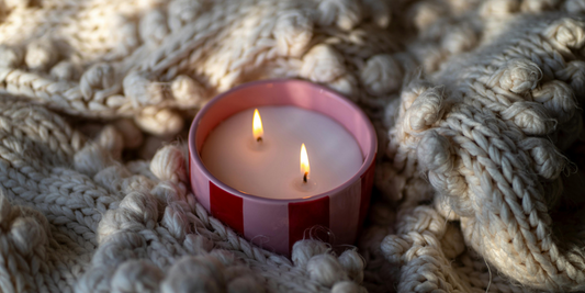 Relaxing Candle on Bedding