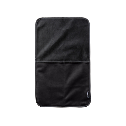 A black bed caddy by Fascinator.