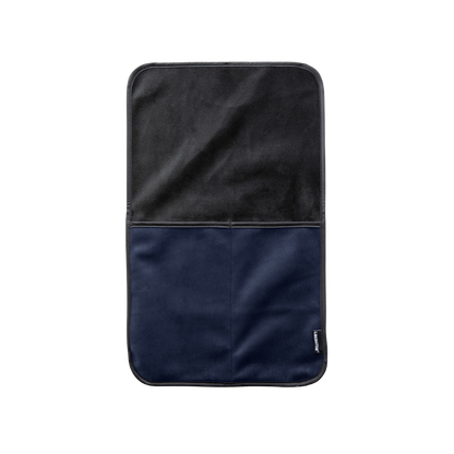 A indigo bed caddy by Fascinator.
