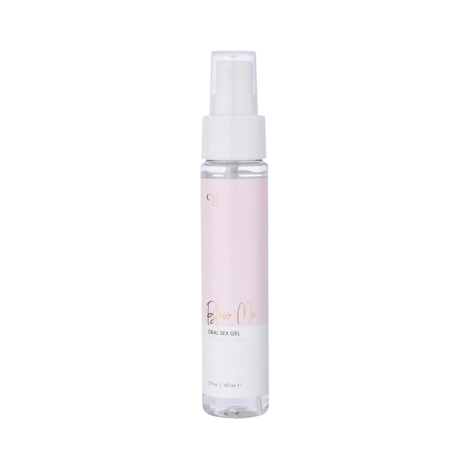 A pink bottle of Blow Me oral sex gel.