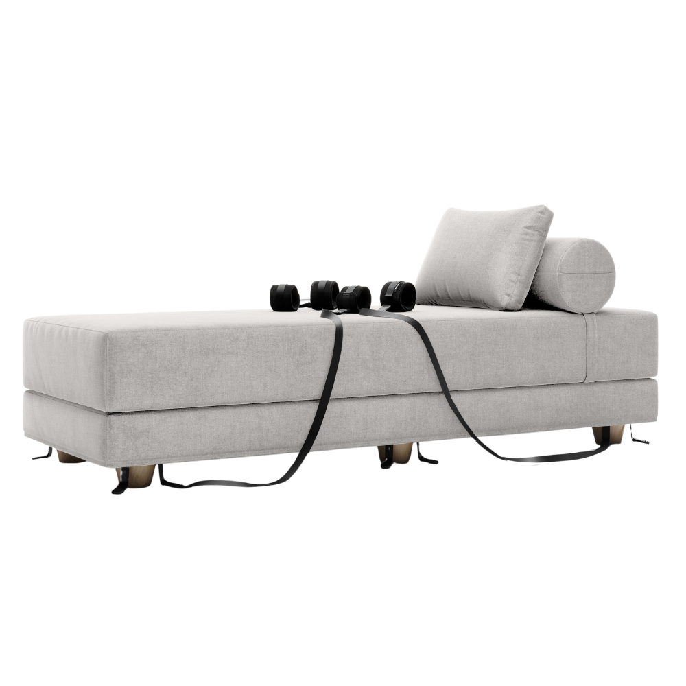 Grey Divan Daybed with Cuffs, Bedroom Furniture by Liberator against a white background.