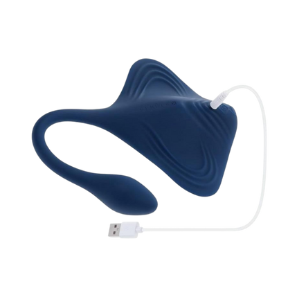 Blue Daily Grind grinder pad showing charging port at the bottom
