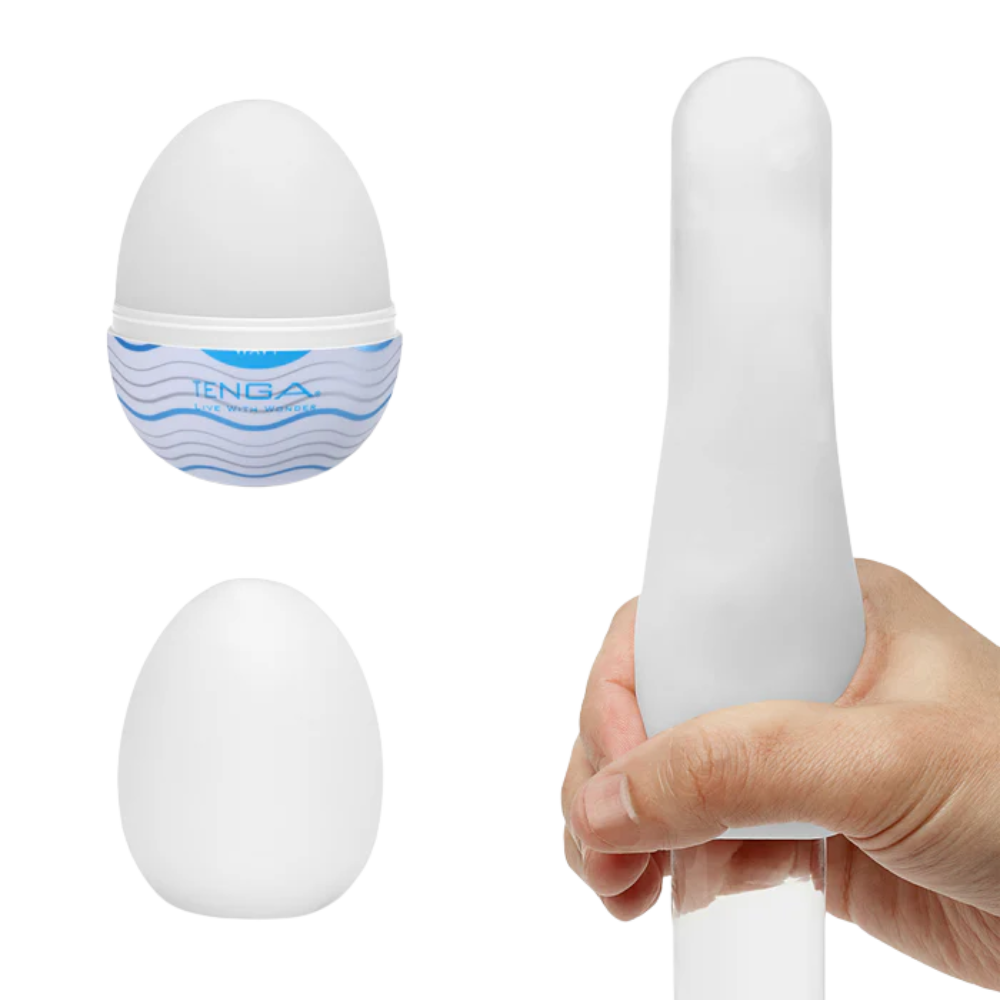 demonstrating the stretch on the egg pack