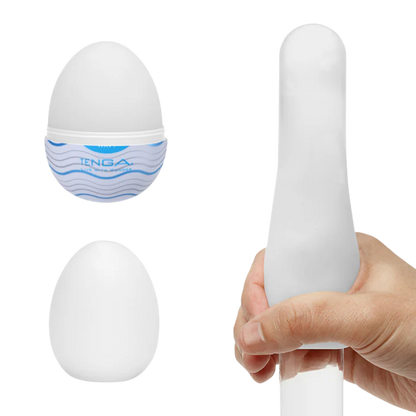 demonstrating the stretch on the egg pack