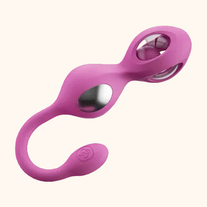 A pink Elektra-App-controlled E-Stim Kegel Training set against a white background.