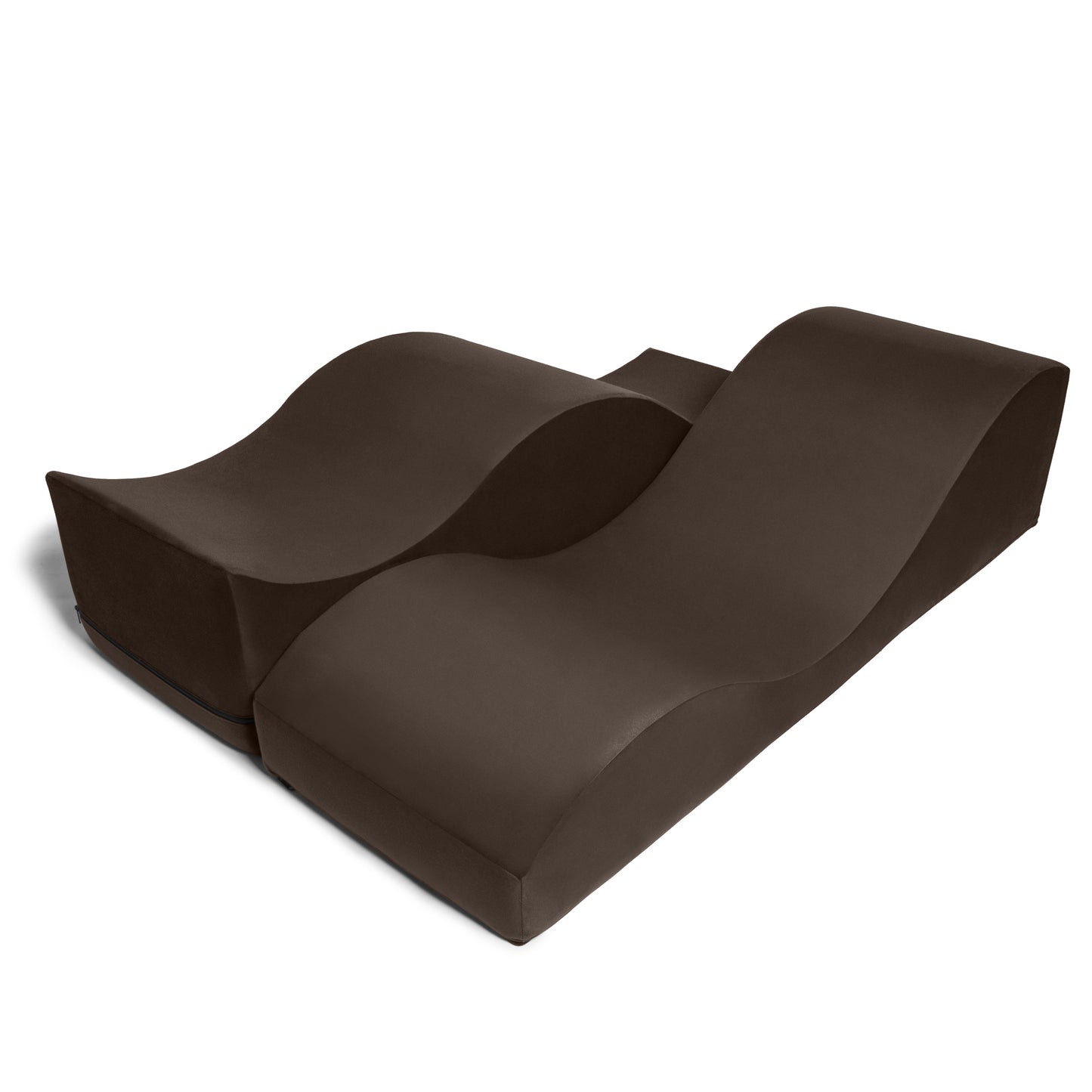 A espresso Equus Wave, Bedroom Furniture by Liberator folded out against a white background.