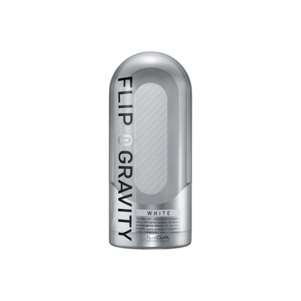 Silver packaging of Flip Gravity White on a white background