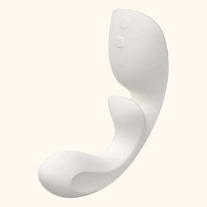 A white Flow, Bedroom Toy Vibrator by Liberator against a white background.
