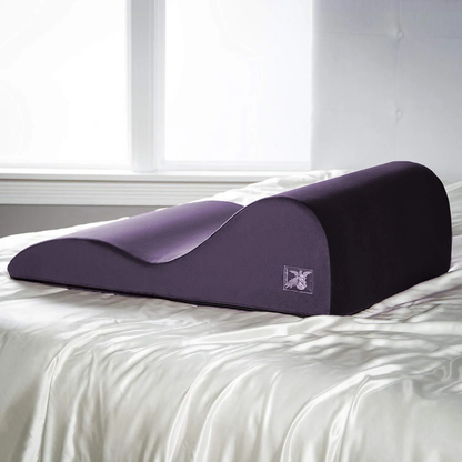 Purple hipster pillow white bed
