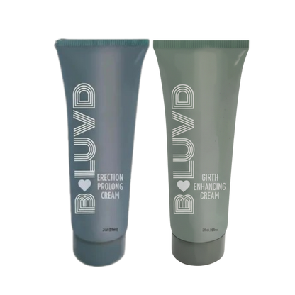 Two tubes of BLUVD cream on a white background