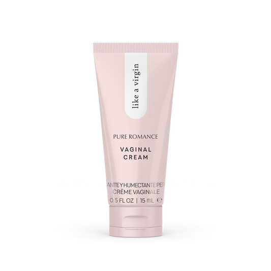 A light pink bottle Like A Virgin vaginal tightening cream.