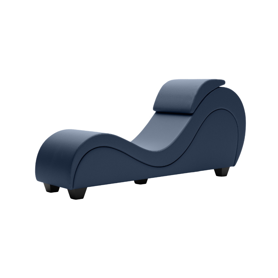 A Dark Blue colored Lyric Lounger by Liberator.