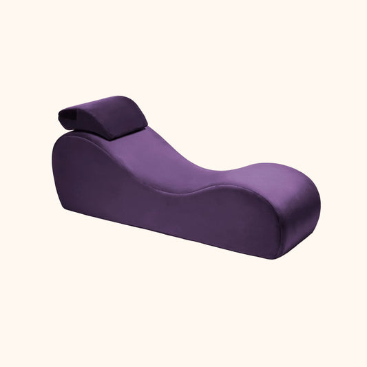 An Auberine Lyza Lounger bedroom furniture by Liberator against a white background.