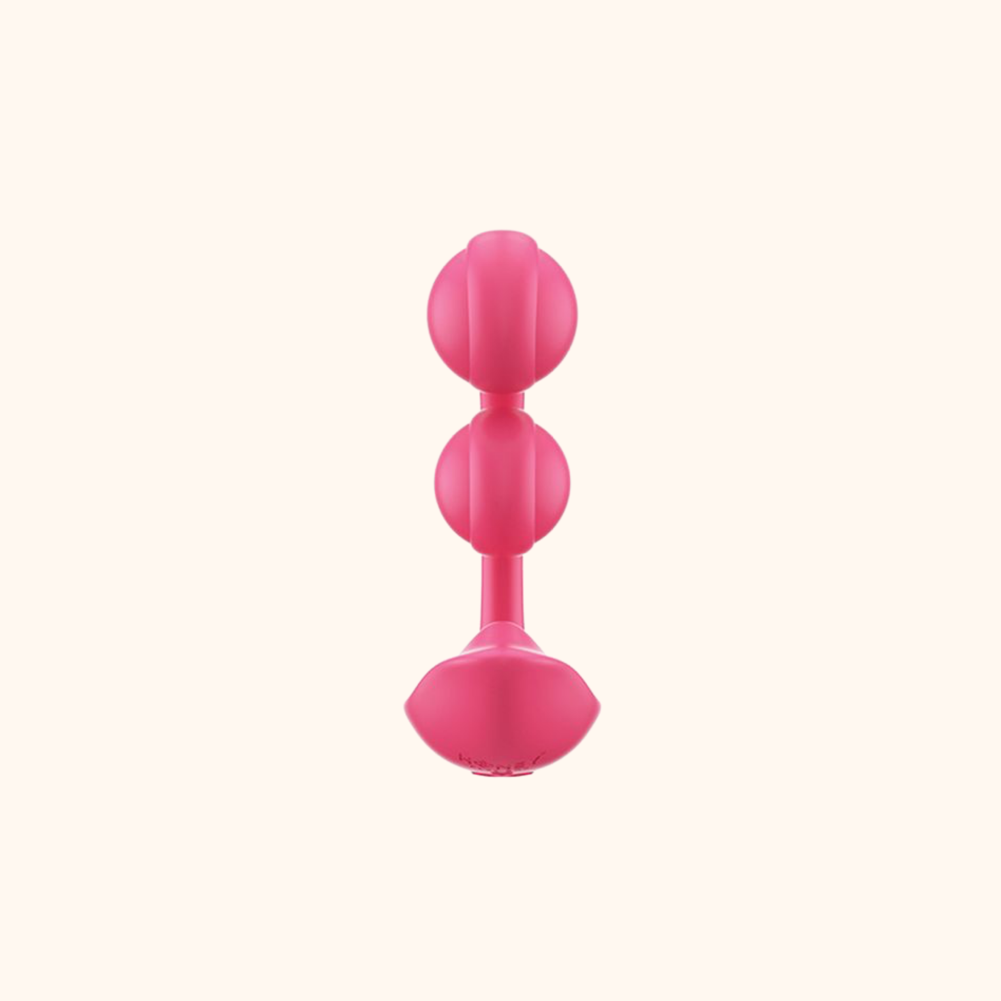 The back of a pink Melody Wearable remote vibrator against a white background.