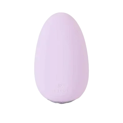 Purple egg-shaped clitoral toy on a white background
