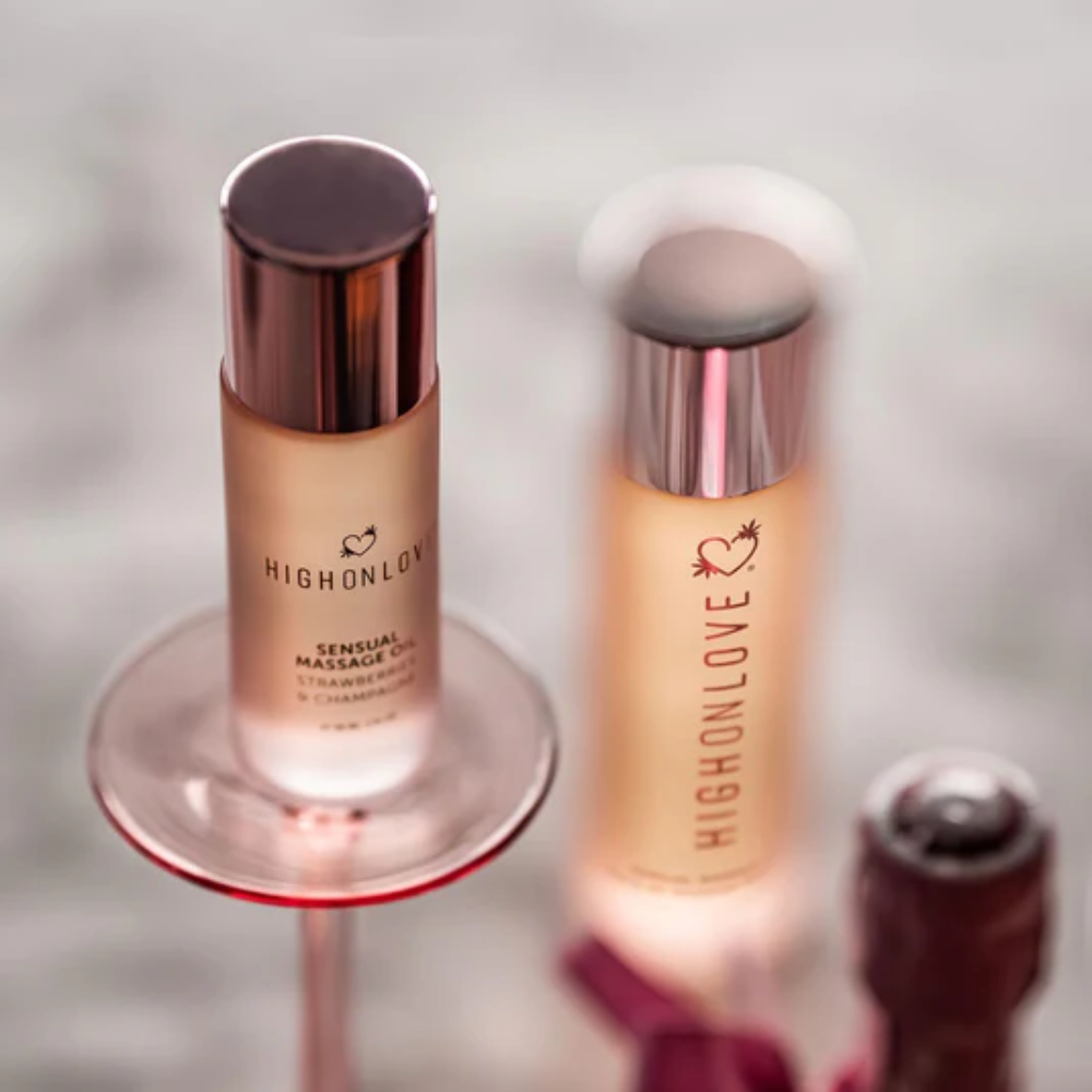 Massage Oil, Massage & Foreplay Accessories by High On Love – shown in product photo, available at Just The Tips with Nicole