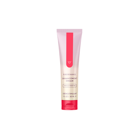 A pink and white tube of O Enhancement Cream with red accents and clear labeling.