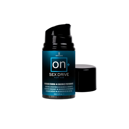 Sex drive enhancement cream with 'on' label on a white background