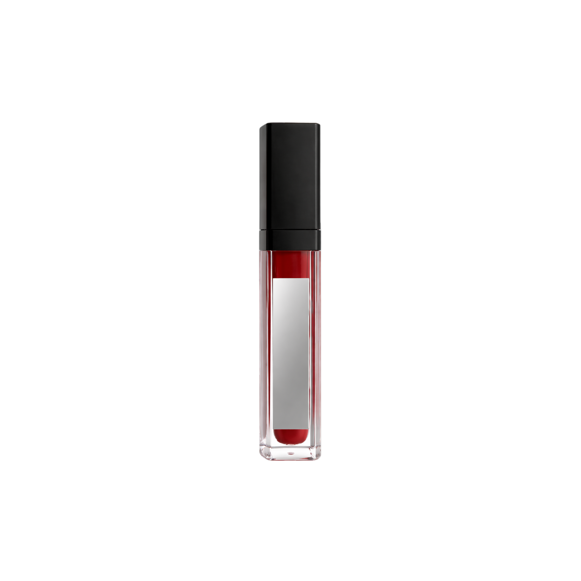 A black and silver tube of pheromone plumping Crimson Kiss lip gloss by Eye of Love.