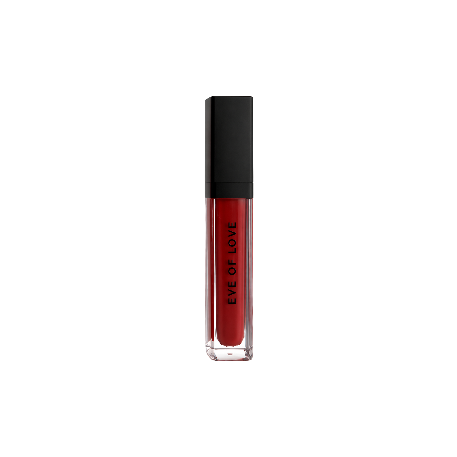 A black and red tube of pheromone plumping Crimson Kiss lip gloss by Eye of Love.
