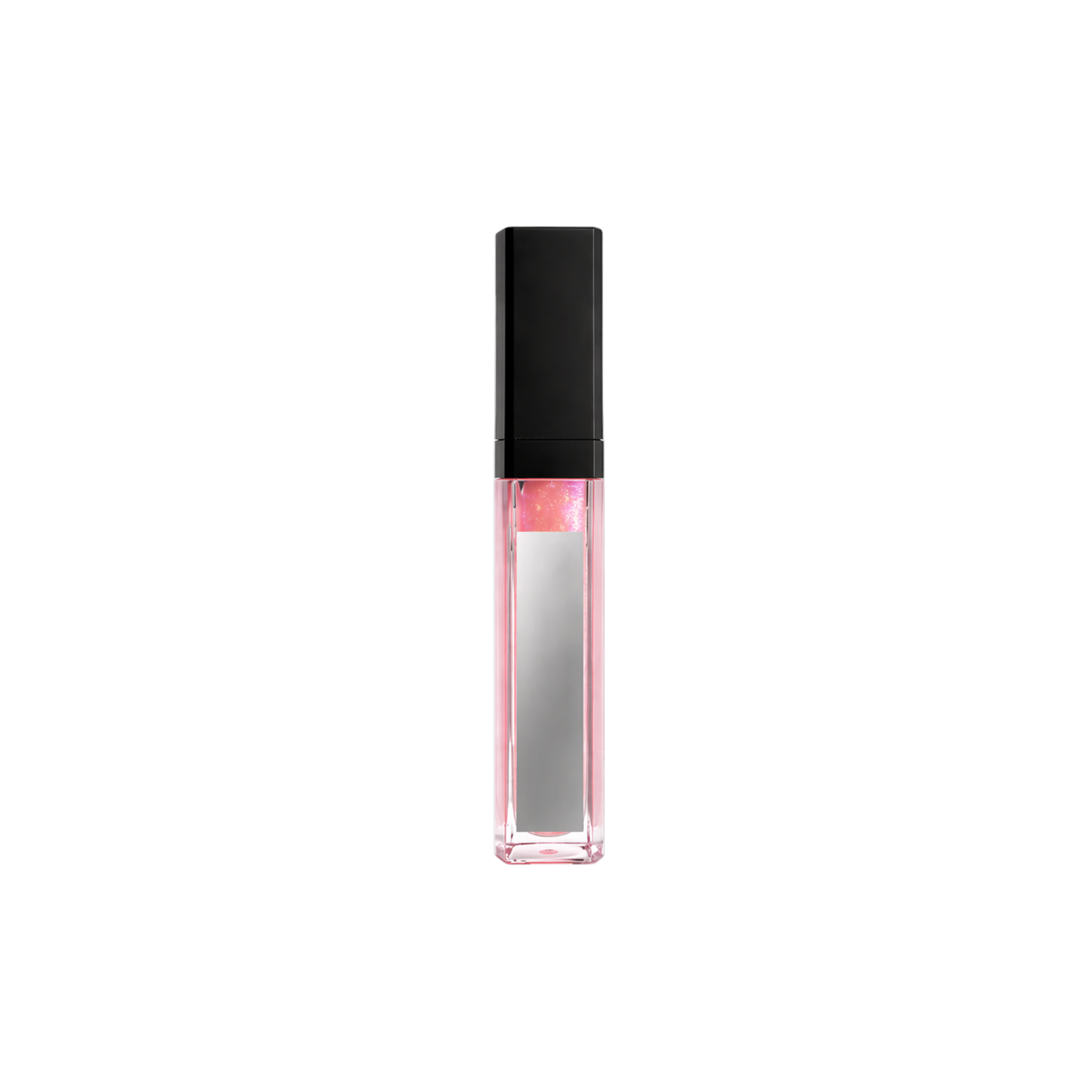 A black and silver tube of pheromone pH balanced Pink Pulse lip gloss by Eye of Love.
