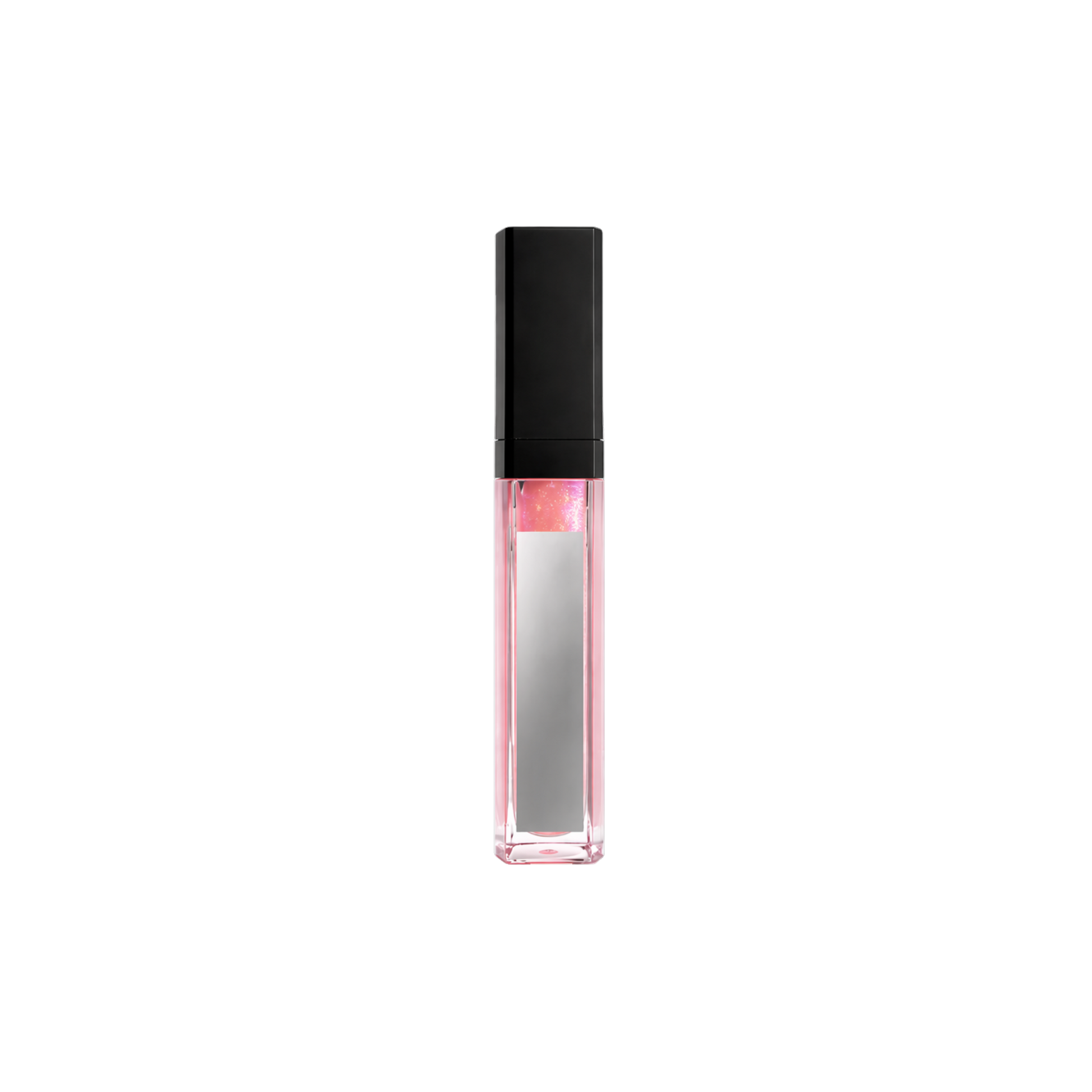 A black and silver tube of pheromone pH balanced Pink Pulse lip gloss by Eye of Love.