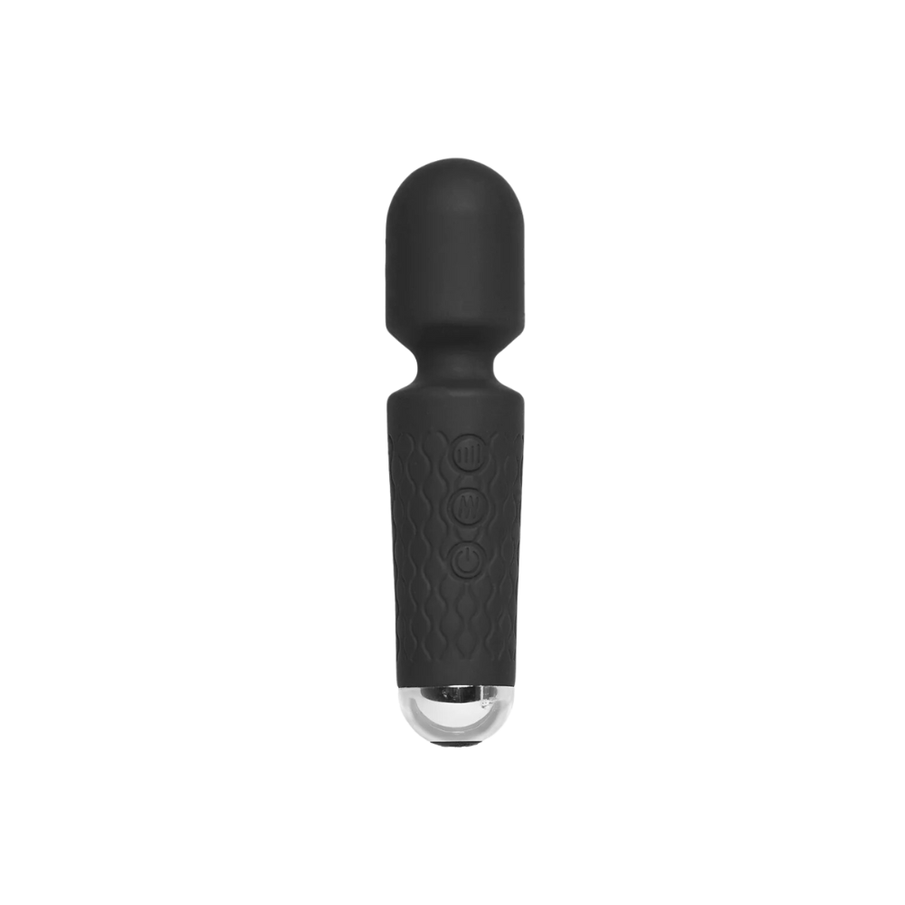 A black Petite Powerhouse Wand Vibrator Massager by Euforia.