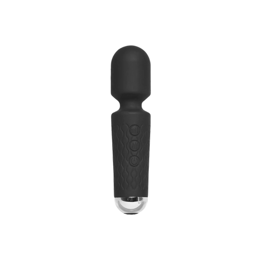 A black Petite Powerhouse Wand Vibrator Massager by Euforia.