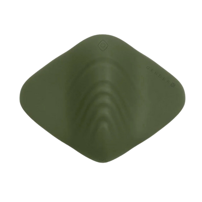 Green grinder pad on a white background