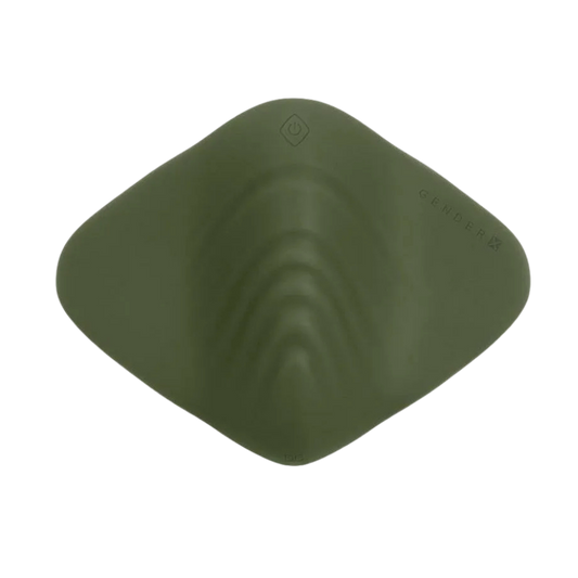 Green grinder pad on a white background