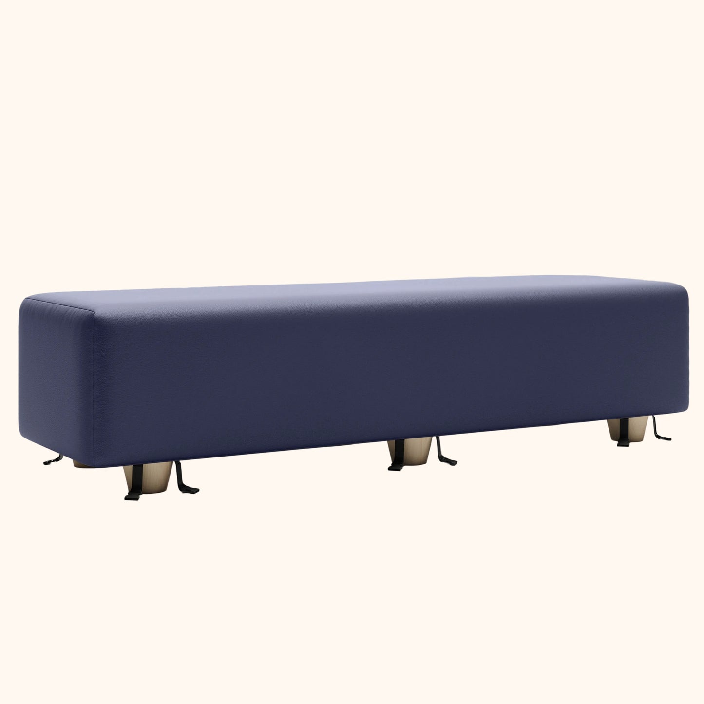A deep Blue Prelude Bench, Bedroom Furniture by Liberator against a white background.