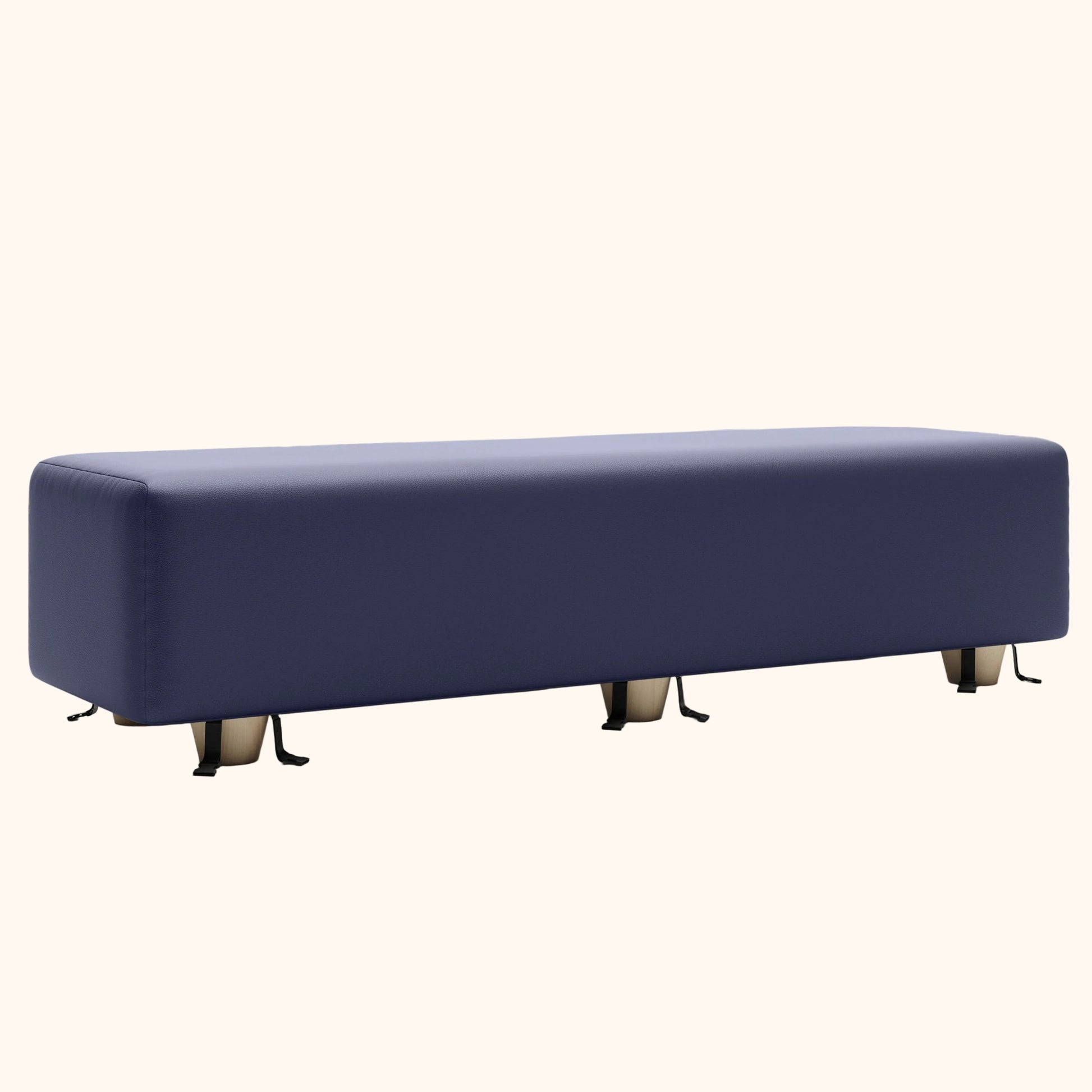 A deep Blue Prelude Bench, Bedroom Furniture by Liberator against a white background.