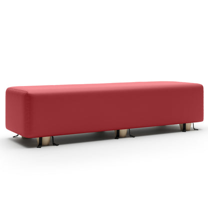A red Prelude Bench, Bedroom Furniture by Liberator against a white background.