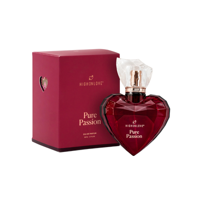 Pure Passion Perfume by High On Love in a bottle on a white background