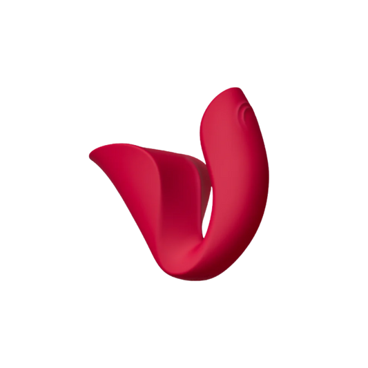 A red Ridge Dual Action Vibrator by Liberator.