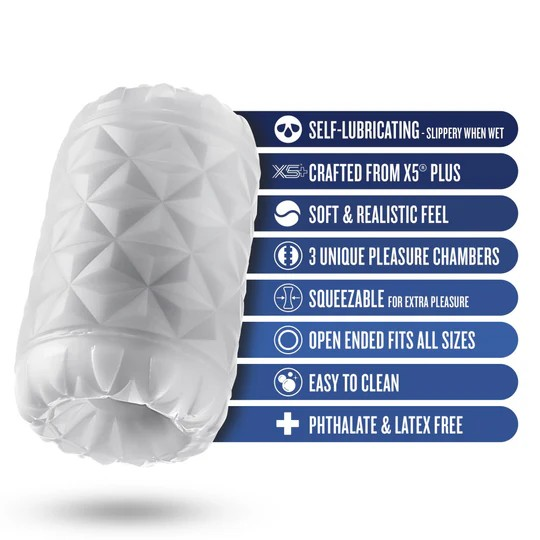 A Reakt white textured male sleeve on a white background with the description.
