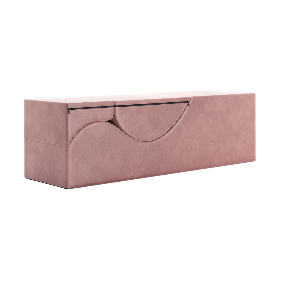 Rose aria chaise folded up into a bench