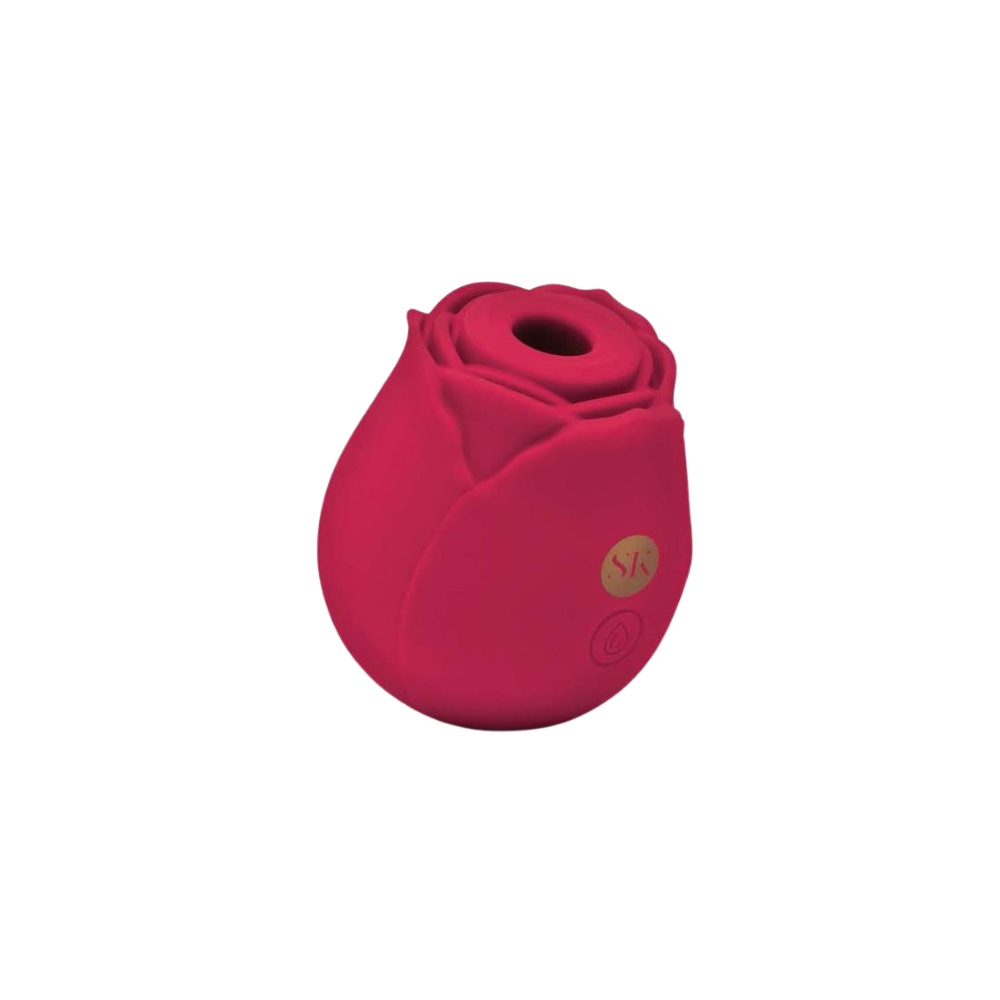 A red Rosegasm Air Rose Clitoral Toy.