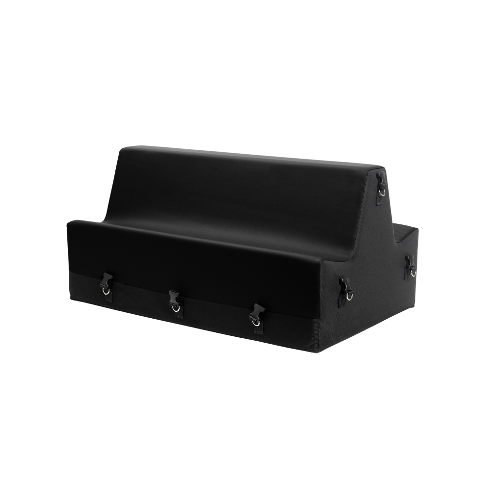 Black spanking bench on a white background