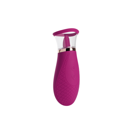 A pink Sucking and Licking Scioness Clitoral Stimulator.