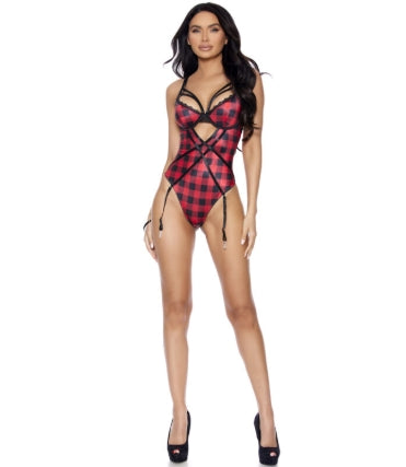 Buffalo Plaid Strappy Teddiette