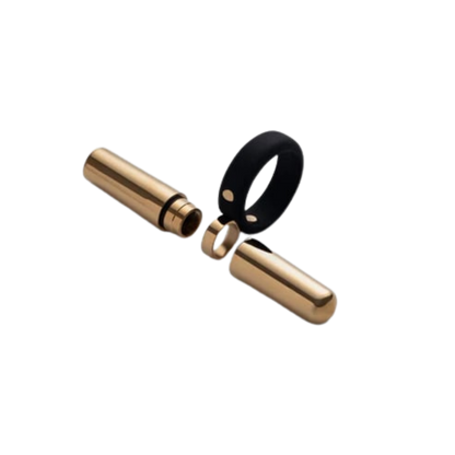 A 24k Gold Vibrator ring from the Tease Collection taken apart.