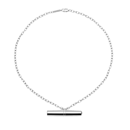 A silver Vibrator Necklace from the Tease Collection.