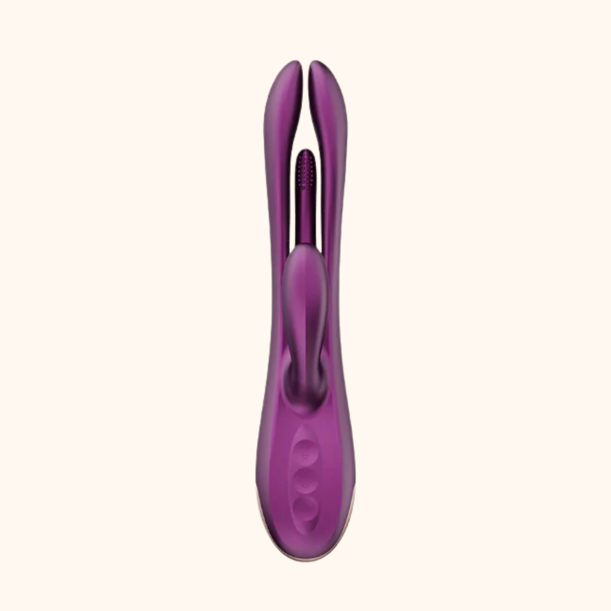 A purple dual-Action Terri vibrator against a white background.