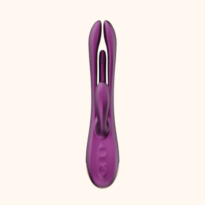 A purple dual-Action Terri vibrator against a white background.