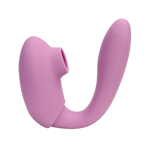 A purple The Adventurer Curve air pressure vibrator by Euforia.